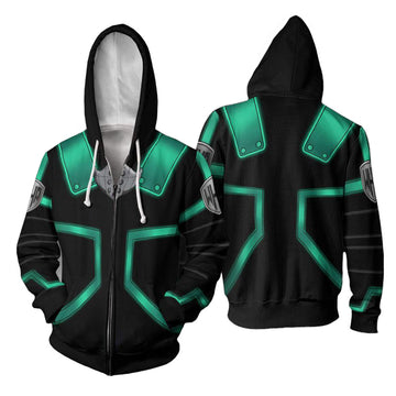 Anime My Hero Academia Midoriya Izuku Sudadera Cosplay Navidad Fiesta 3D Impreso chaqueta con cremallera